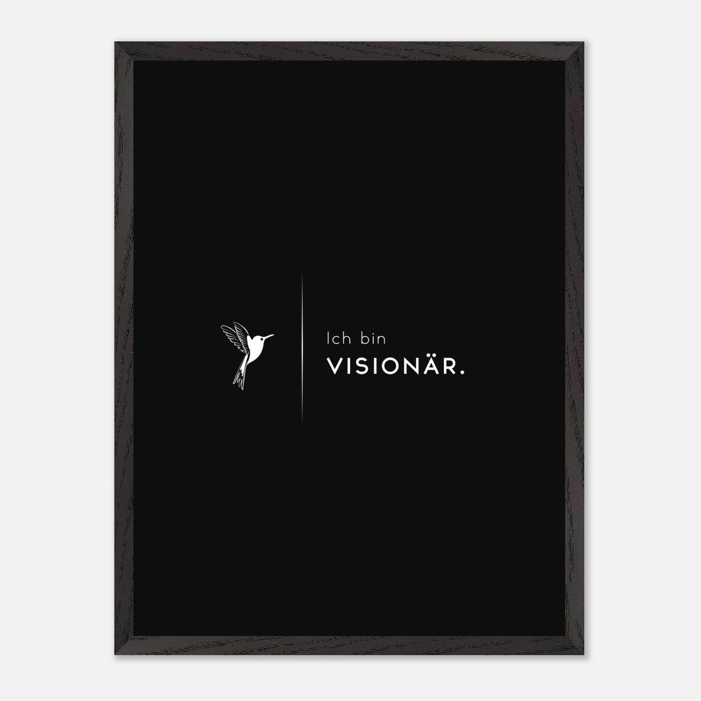 ICH BIN VISIONÄR Premium - Poster aus halbmattem Premium - Papier mit Holzrahmen 45x60 cm - Lukas Schmidt Wein