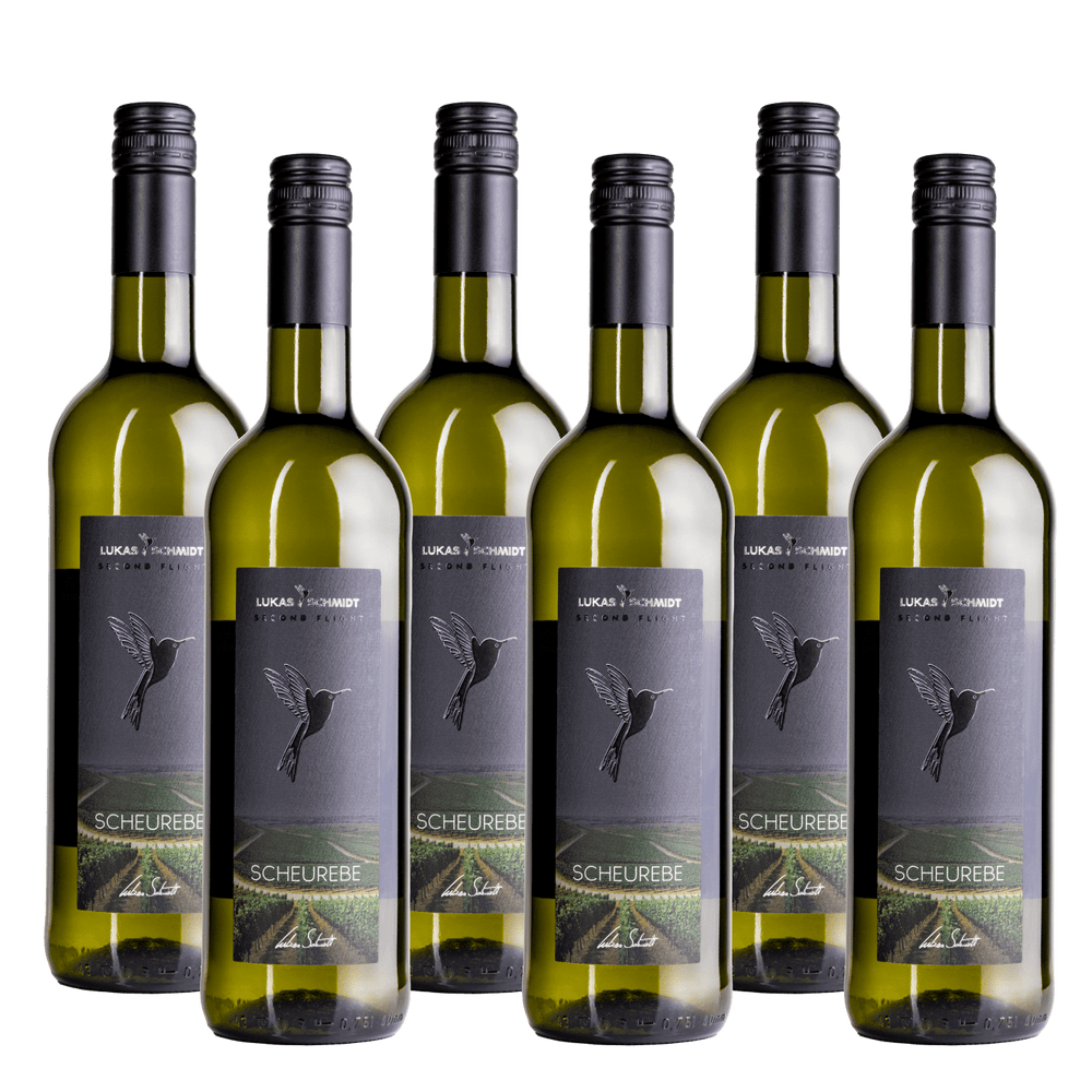 LUKAS SCHMIDT - Scheurebe - Second Flight - trocken - Set mit 6 Flaschen je 750ml - Lukas Schmidt Wein
