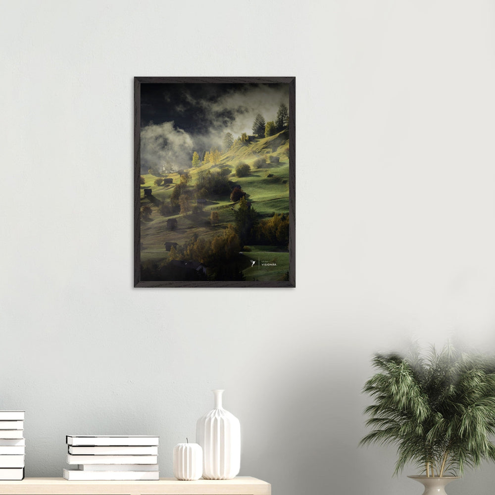 
                  
                    VISION PLACE ALMWIESE Premium - Poster aus halbmattem Premium - Papier mit Holzrahmen 45x60 cm - Lukas Schmidt Wein
                  
                