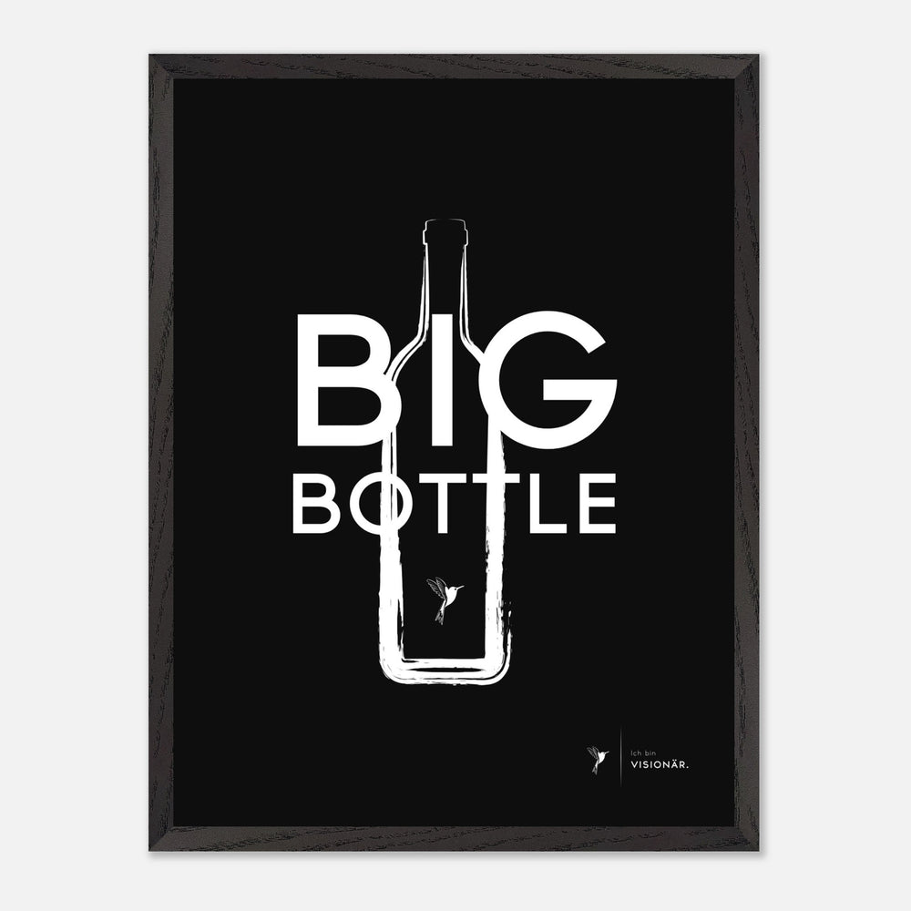 BIG BOTTLE Premium - Poster aus halbmattem Premium - Papier mit Holzrahmen 45x60 cm - Lukas Schmidt Wein