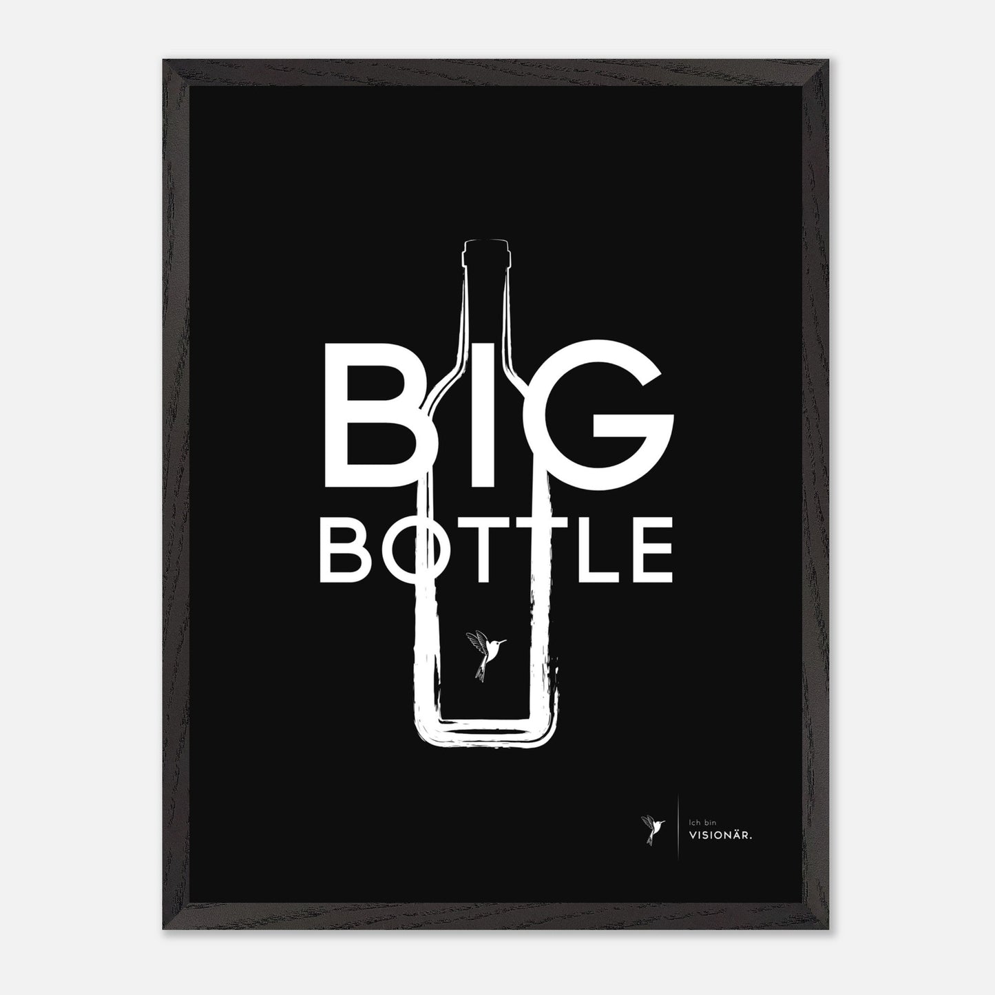 BIG BOTTLE Premium - Poster aus halbmattem Premium - Papier mit Holzrahmen 45x60 cm - Lukas Schmidt Wein