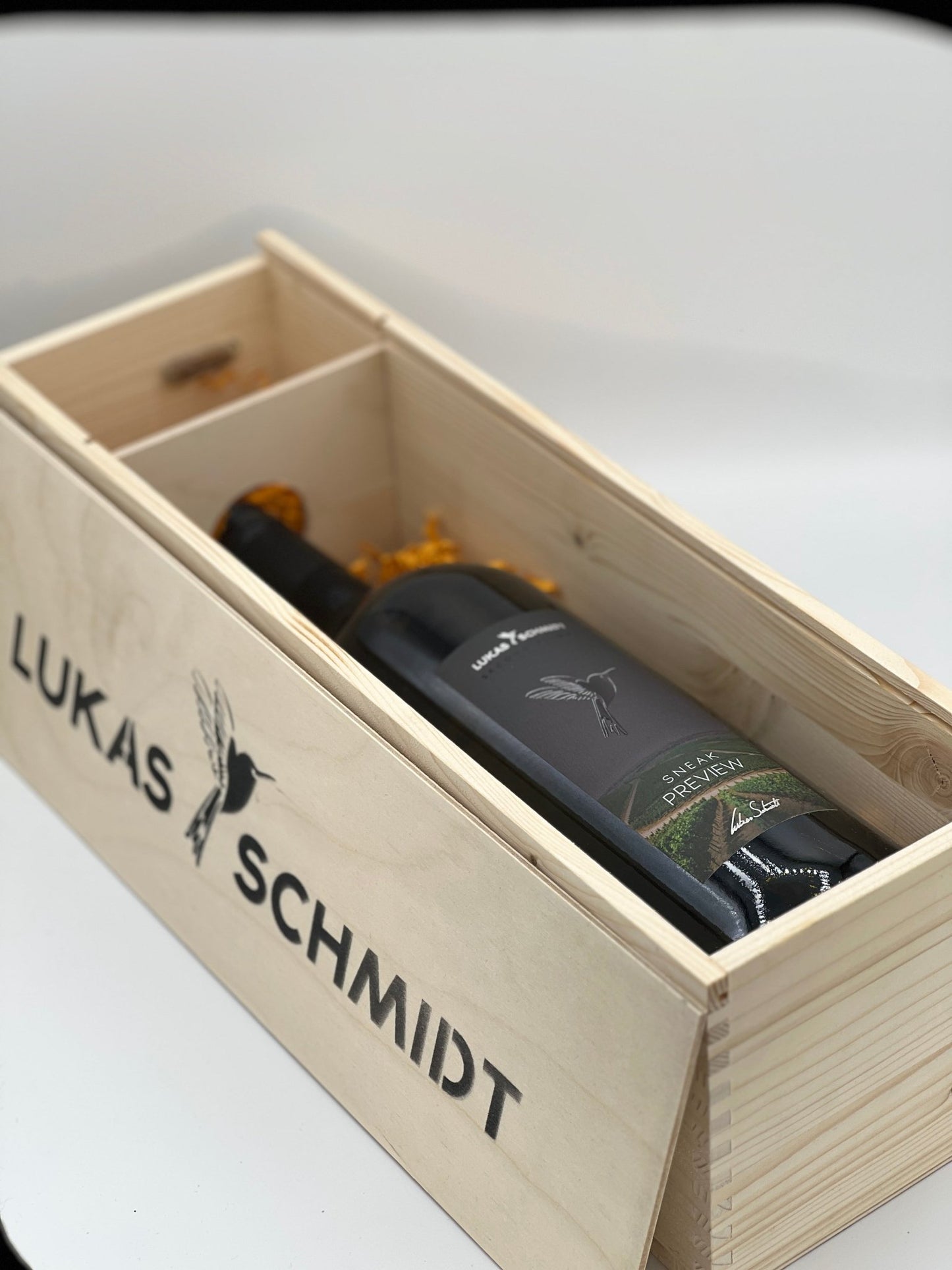 LUKAS SCHMIDT - Wertvolle Holzkiste - Exklusive Geschenkverpackung - Lukas Schmidt Wein