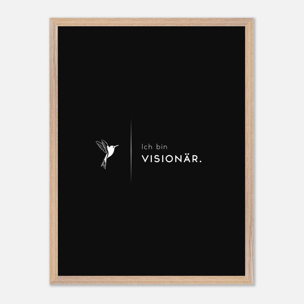 
                  
                    ICH BIN VISIONÄR Premium - Poster aus halbmattem Premium - Papier mit Holzrahmen 45x60 cm - Lukas Schmidt Wein
                  
                