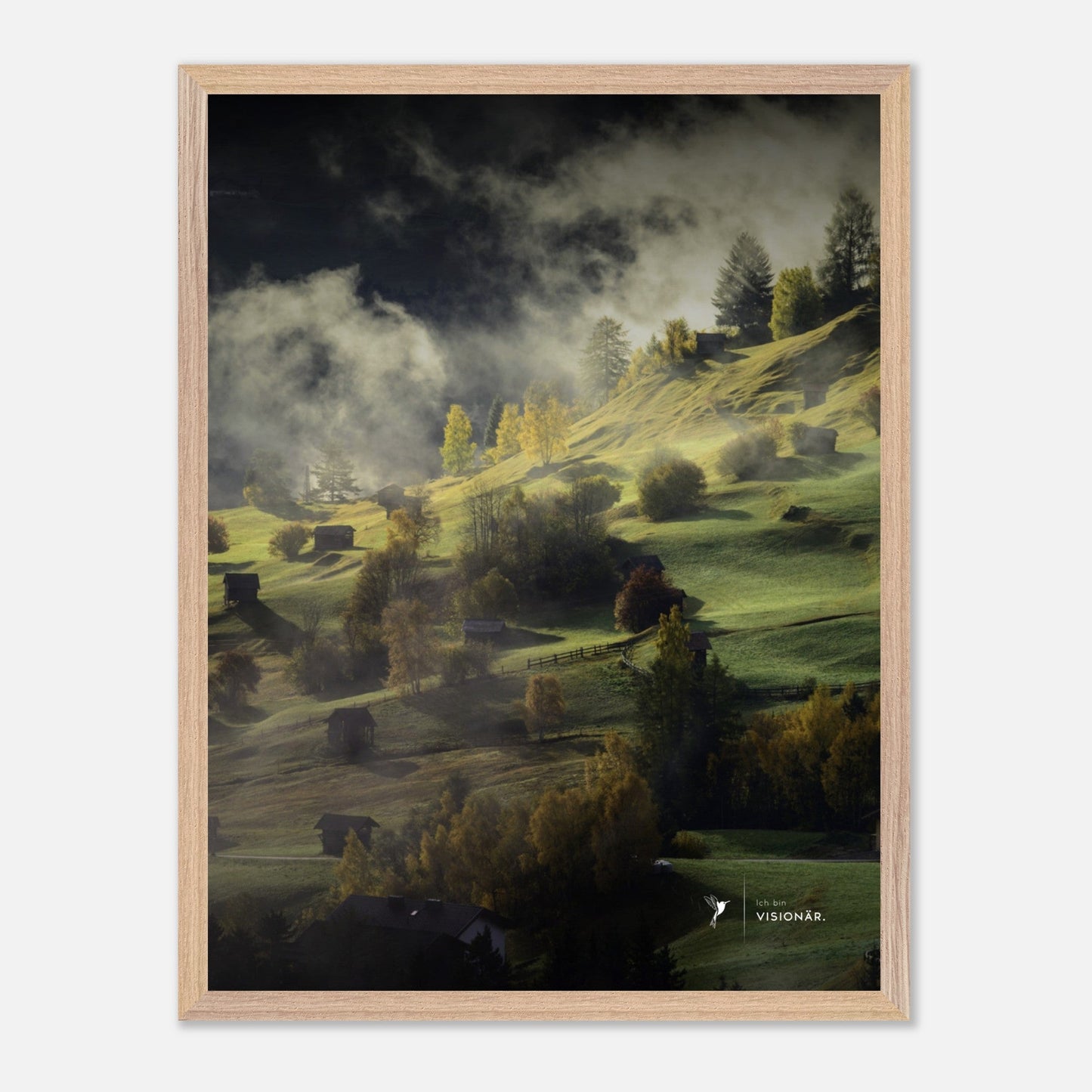 
                  
                    VISION PLACE ALMWIESE Premium - Poster aus halbmattem Premium - Papier mit Holzrahmen 45x60 cm - Lukas Schmidt Wein
                  
                