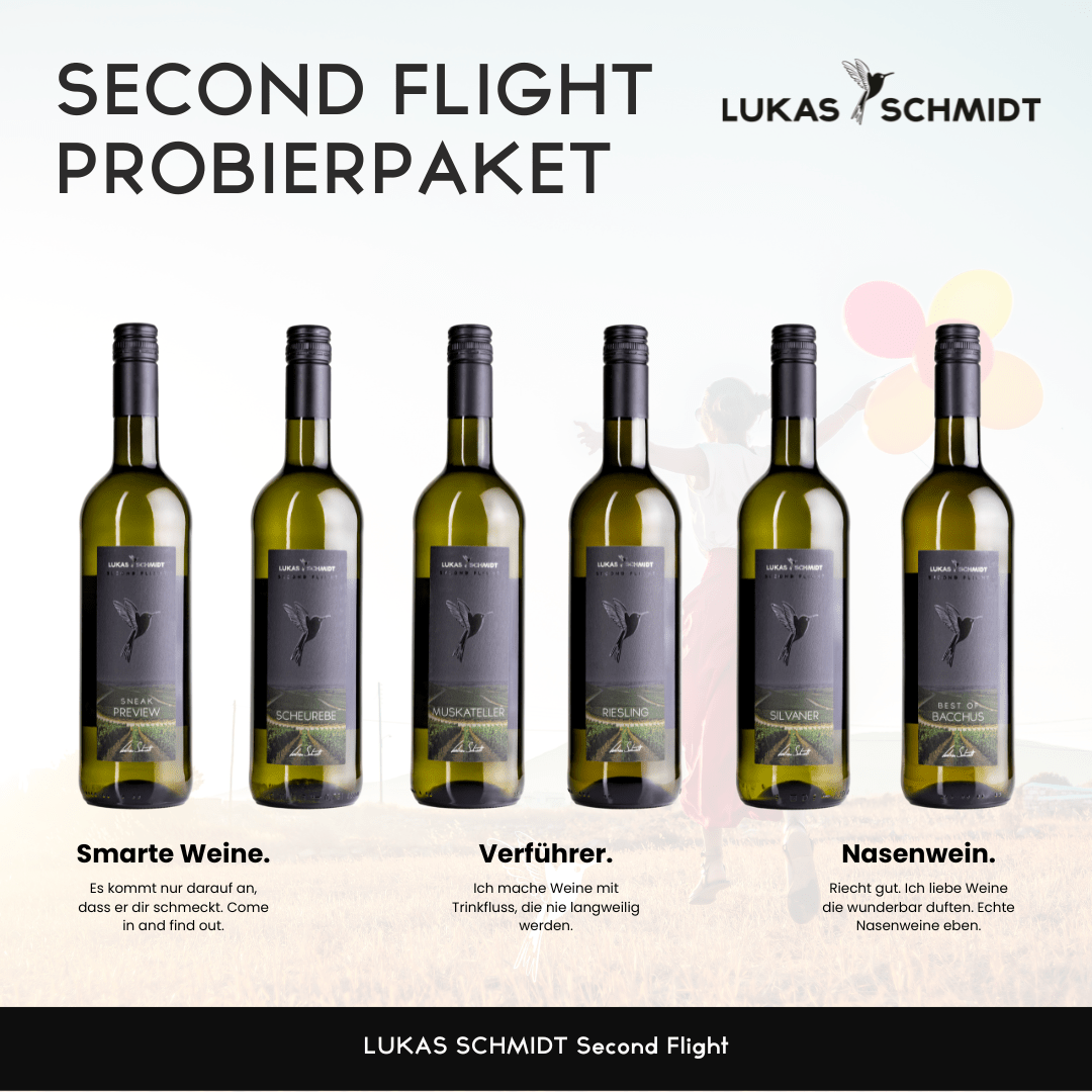 
                  
                    LUKAS SCHMIDT - 6er Probierpaket Second Flight Weine® - Lukas Schmidt Wein
                  
                